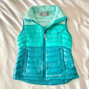 Girls Colorblock Teal Puffer Vest